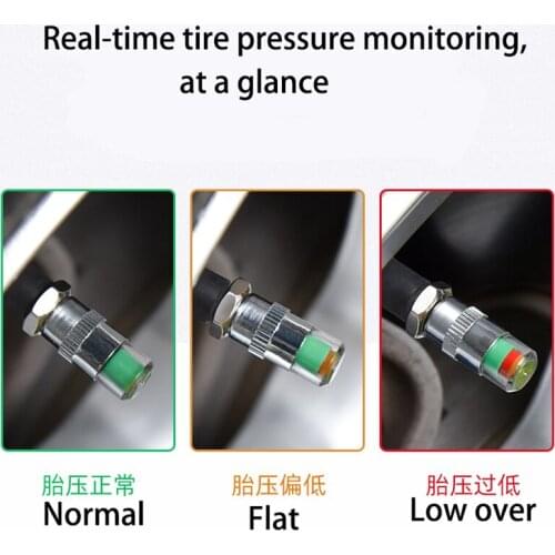 4PCS 2.4 Bar 30PSI Car Auto Tire Pressure warning device Monitor Valve Stem Caps Sensor Indicator Eye Alert Diagnostic Tools Kit