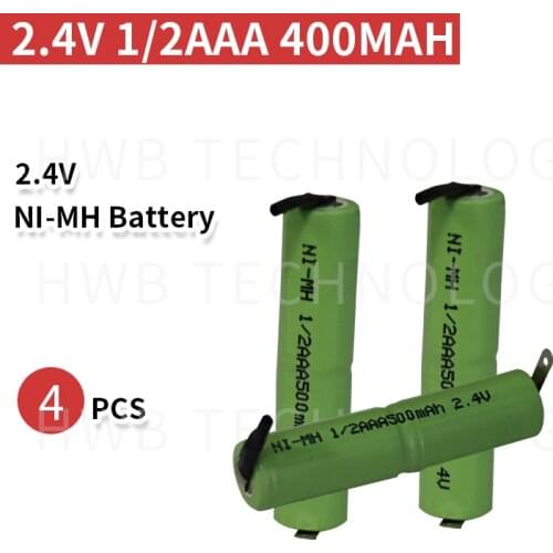 4 PCS/lot Original New KX 2.4V 1/2AAA 400mAh Ni-MH Rechargeable Battery Ni-MH 1/2 AAA Batteries With Pins Free Shipping