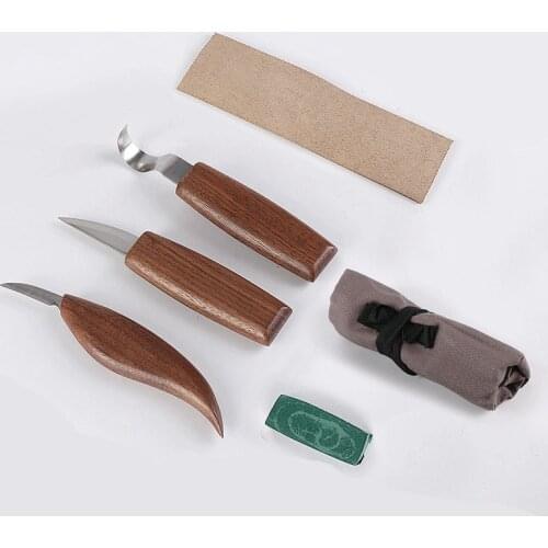 5pcs/Set Chisel Woodworking Cutter Hand Tool Set Woodcut Carving Knife DIY Peeling Woodcarving Spoon Carving Cutter