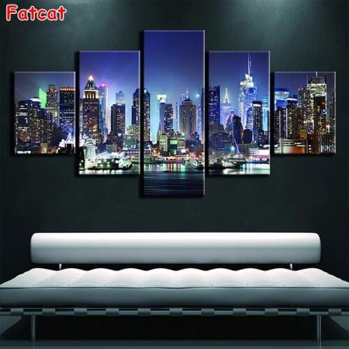 Diamond Painting Natural scenery, city night view Rhinestone 5D DIY Diamond Embroidery,Cross Stitch,diamond Mosaic Sale PP2686