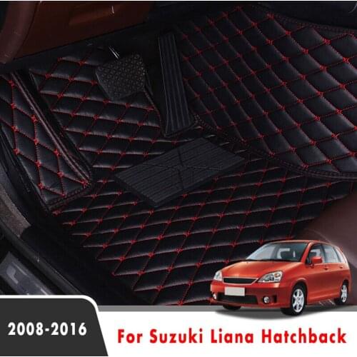 Car Floor Mats For Suzuki Liana Hatchback 2016 2015 2014 2013 2012 2011 2010 2009 2008 Leather Carpets Car Accessories Interior