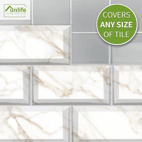 White Carrara Marble Wall Sticker Retro Oil-proof Waterproof Tile Wallpaper For Kitchen Bathroom Ground Wall House Decoration