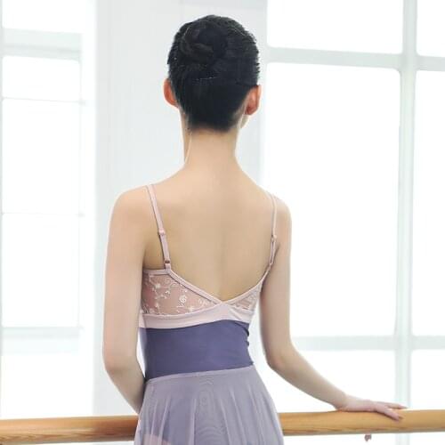 Camisole Ballet Leotard for Women Adult Open Back Dance Camisole Green Purple Ballet Dancewear Resilient Gymnastics Leotards