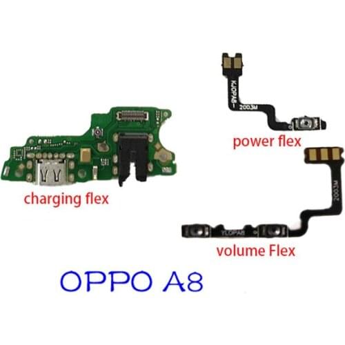 For Oppo A8 power ON OFF volume Flex USB charging port flex cable microphone A8