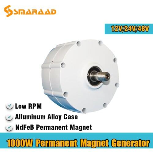 Low Speed 500W 600W 800W 12V 24V 48V Gearless Permanent Magnet Generator AC Alternators Use For Wind Turbine Water Turbine