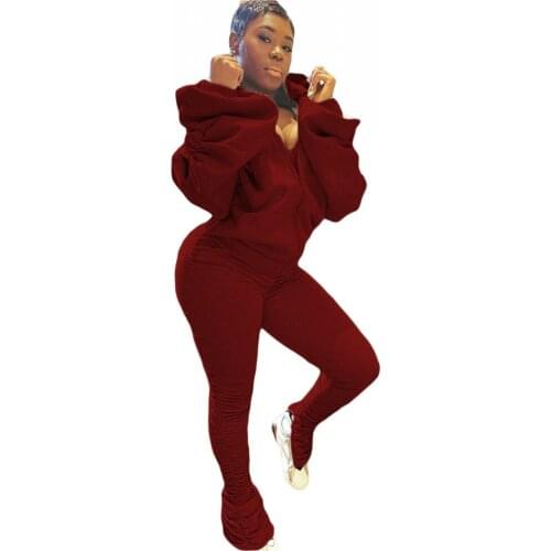 Autumn Winter Women 2 Piece Set Sexy Backless Solid Color Casual Suit Long Sleeve Hoodies+Straight Pants Outfits Tracksuit