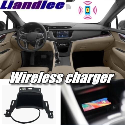 Liandlee Wireless Car Phone Charger Armrest Storage Compartment Fast qi Charging For Cadillac XT5 2016~2019