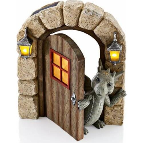 MystiCall Garden Dragon Meditated Statue Collecting Resin Ornament Dinosaur Shape Meditation Sculpture Outdoor Yard Decoration