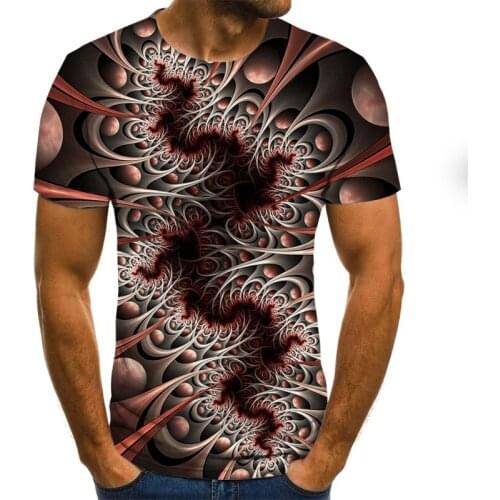 3D printing mens t-shirt abstract three-dimensional short-sleeved fashion casual rock oversized t-shirt clothing breathable top