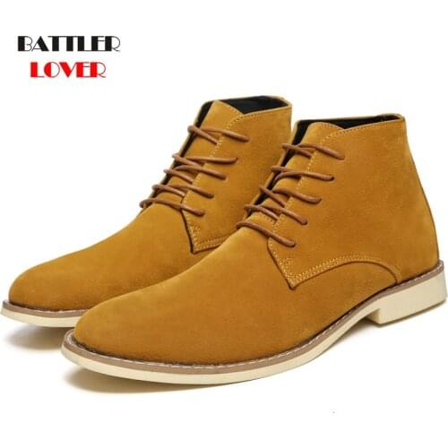 Chelsea Men Boots Classic Fashion Genuine Leather Ankle Boot Men Autumn work safety Winter Dress Shoes Cow Suede Business