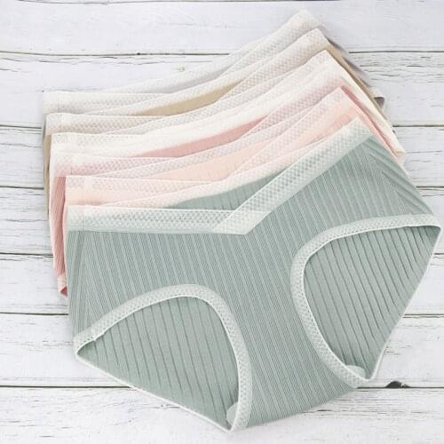 Summer new one-piece lace pregnant underwear low waist cotton ribbed large size maternity briefs