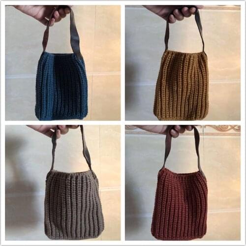 2021 New Women/Girls Mini Totes Casual Pure Color Wool Handbag Cell Phone Card Hold Purse Small Handbags Coin Purses