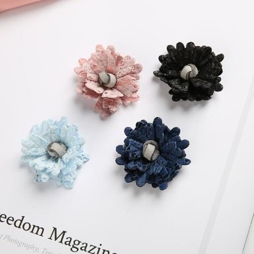 Newborn Decorative Lace Fabric Flowers for Home Garden Fashion daisy Flowers for Wedding Embellishment