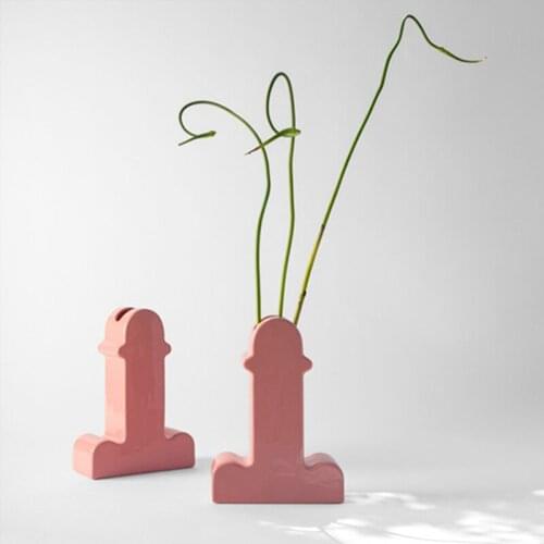 Original Art Vase Memphis Personality Fun Flower Arrangement Abstract Flower Vase Table Decoration Ornaments Collection Vase