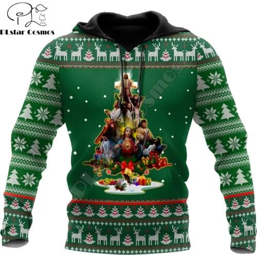 Autumn Hoodies Merry Christmas Jesus 3D All Over Printed Mens Sweatshirt Unisex Streetwear Pullover Casual Tracksuits KJ643