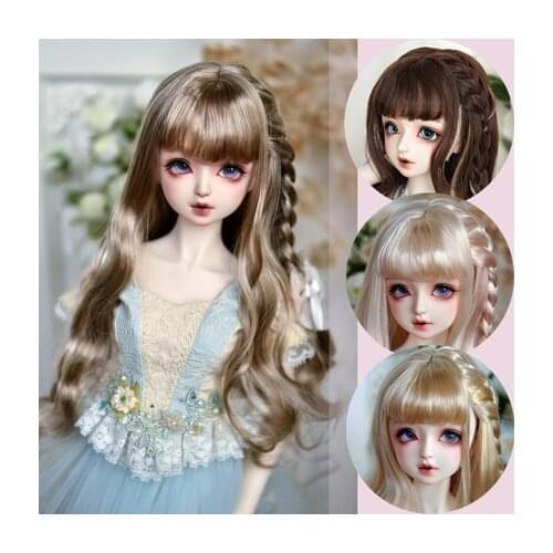 BJD Doll Wig suitable for 1-3 1-4 1-6 size ultra-soft silk long curly doll accessories