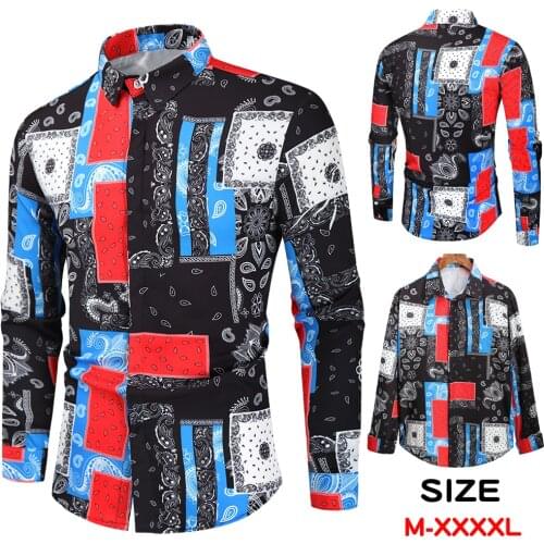 Casual Loose Turn-down Collar Mens Shirts Vintage Printing Button Short Sleeve Tops 2021 Summer Men Clothing Fashion Streetwear