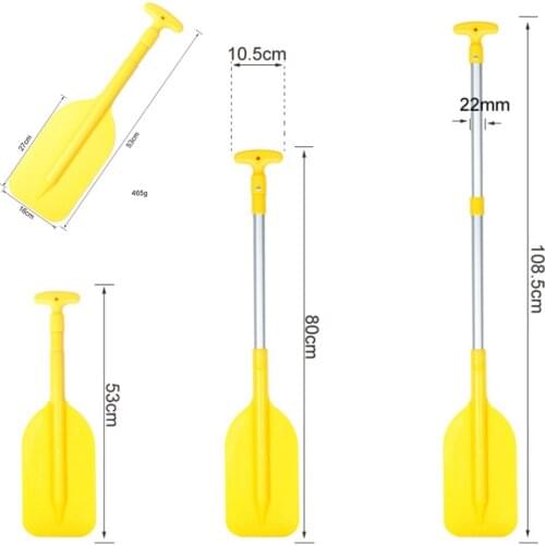 Collapsible Kayak Paddles Adjustable Rafting Rubber Dinghy Oars Yellow