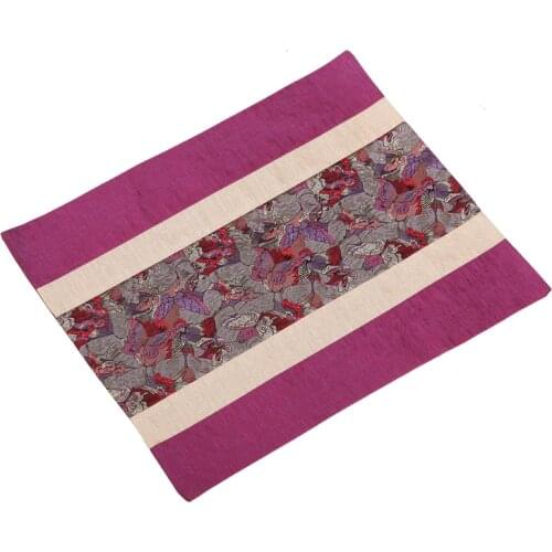 Handmade Patchwork Modern Dining Table Mat Plate Placemat Rectangle Luxury European Style Silk Brocade Insulation Western Pad