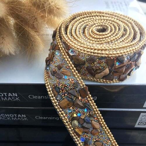 Rhinestone colour Hot drilling lace for DIY coat dress Handmade accessories toppa parche 1meter