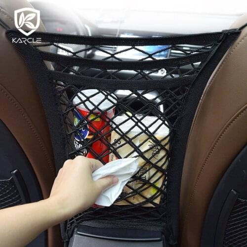 Car Seat Storage Bag Strong Elastic Organizer Car Mesh Net Bag Between Car Seats Luggage Holder Pocket Car Stowing Tidying