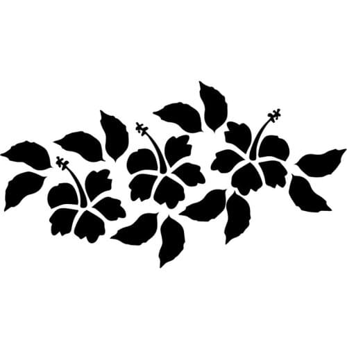 17.5X9.4CM Hibiscus Flower Hawaii Fashion Door Bumper Vinyl Decal Car Stickers