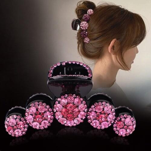 Women Big Rhinestone Hair Claws Crab Hairpins Crystal Hair Clips Barrettes Ponytail Girls Hair Accessories Ornaments Hairgrip