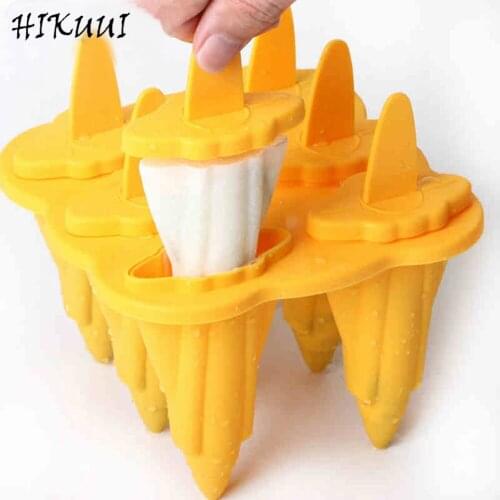 Frozen Ice Cream Pop Mold Popsicle Maker Lolly Mould Tray Pan Kitchen Tools DIY With 6 Sticks Yellow