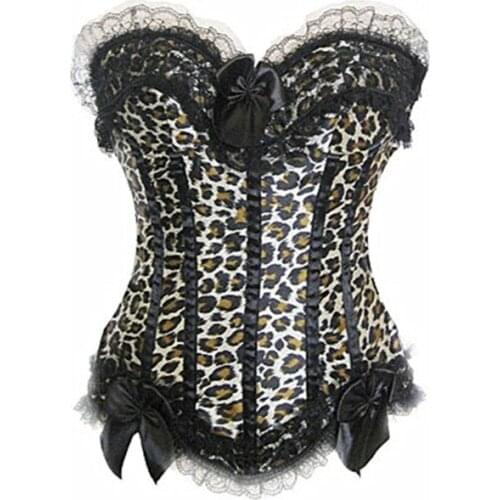 S-6XL Sexy beautiful body sculpting corset girls lace clothes sexy leopard gothic waist corsets top vintage bustiers
