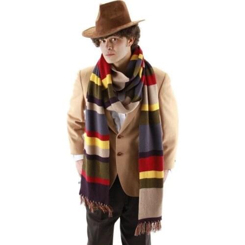 Dr Doctor Who Fourth 4th 12' DELUXE Tom Baker Warm Soft Knitted Striped Scarf Cosplay Costume Gift 365cm*23cm & 200cm*16cm