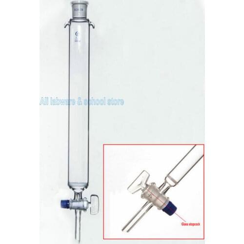 1pcs 16mm 22mm 30mm 40mm*200mm 300mm 400mm 24# lab glass sand core chromatography column with standard mouth and glass piston