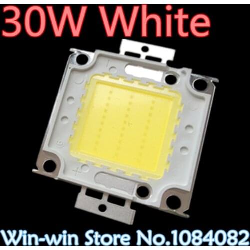 1pcs 30w led chip 30w white led chip Integrated High Power Lamp Bead White 900mA 32-34V 2400-2700LM 24*40mil Taiwan Huga Chips