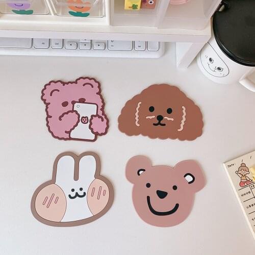 1 Pieces Hot Thickening Silicone Insulation Pad Cartoon Felt Antiskid Mat Cup Table Mat Bowl Cup Pads Mat Drink Coaster Placemat