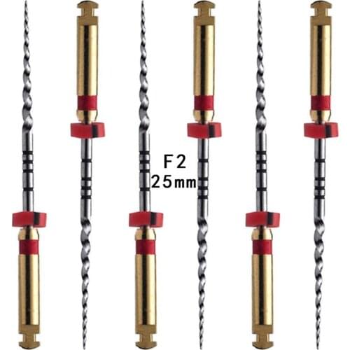 1Pack(6pcs)25mm F2 Dental Root Canal Files Niti Engine Endodontic File Rotary