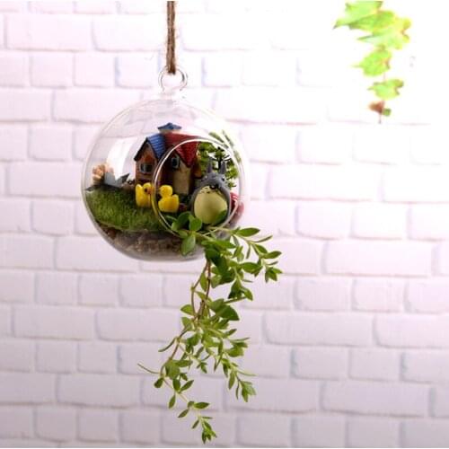 100 pcs Fashion Hot Borosilicate Glass Hanging Vase & Tabletop Vase Home Decor Diameter 8cm Transparent
