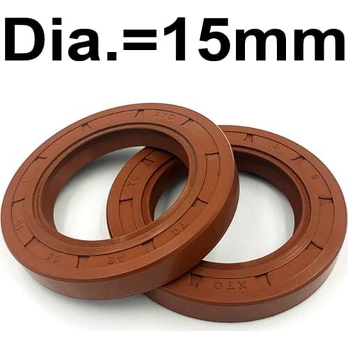 2PC ID 15 MM TC Viton Oil Seal Skeleton Brown Fluoro FKM Fluorine Rubber Hydrauli Spring TC Ring Gasket 15x21x4 15x23x7