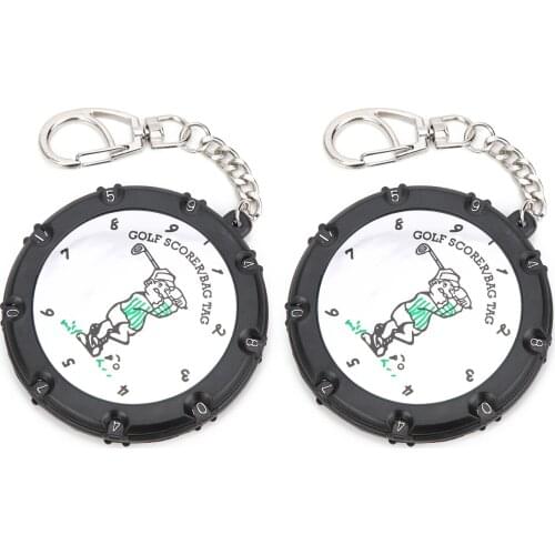 2pcs Portable Golf Stroke Counter 18 Holes Golf Score Counter Device With Key Chain Golf Double-Sided Scoring Device