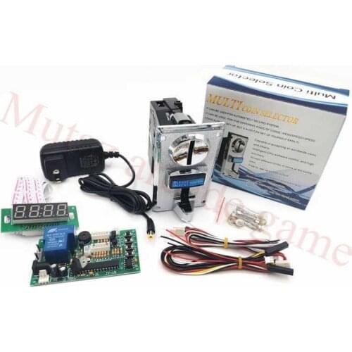 616 Multi coin Selector with JY-15B coin operated timer control device and 12V power adapter for washing machine