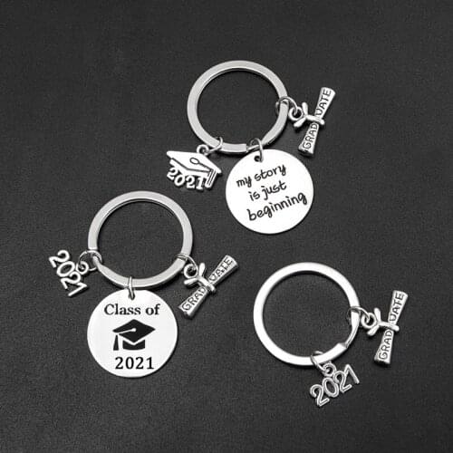 2021 Graduation Season Reel Stainless Steel Keychain Simple Graduation Gifts For Friends And Classmates