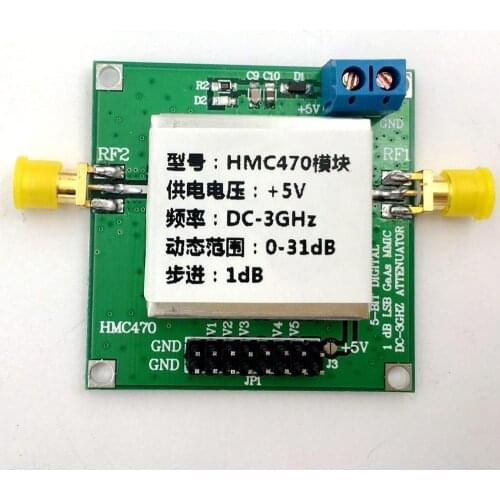 DYKB HMC470 Digital RF Attenuator Module DC-3GHz 1dB Step to 31dB Manual control and program control FOR Ham Radio Amplifier