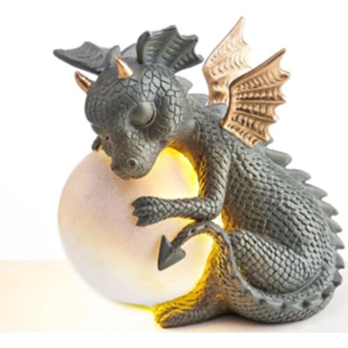 2021 New Garden Dragon Meditated Statue Collecting 16cm Resin Ornament Outdoor Yard Decoration Garden Decoration Patio Decor