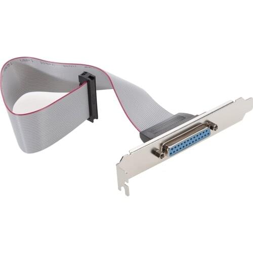 For Motherboard 25 Pin Female To DB25 Pin Bracket With Cable For Parallel LPT Printer COM Serial Port