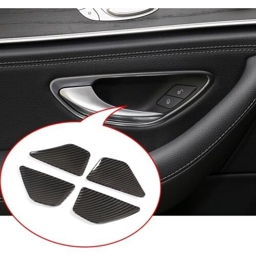 For Mercedes Benz C Class W205 2015-2020 E GLC W213 X243 2016-20 ABS Carbon Fiber Door Bowl Cover Panel Interior Car Accessories