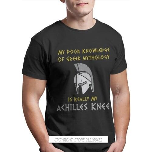 Greek Mythology Ares Ancient Folklore TShirts For Men Achilles Knee Oversize Graphic O-Neck Cotton Streetwear