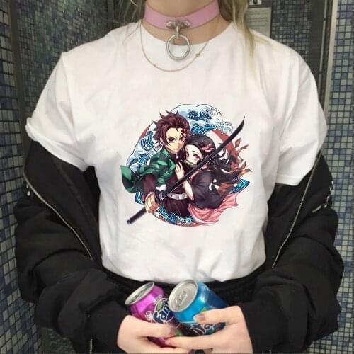 Harajuku Demon Slayer Tshirt Japan Anime Graphic T-shirt Aesthetic Cartoon Costume 90s Fashion Streetwear Summer Tops Unisex