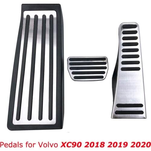 Pedal Covers Pads For Volvo XC90 2018 2019 2020 Stainless Steel Car Accelerator Footrest Pedal Brake Pedals Case Car Styling
