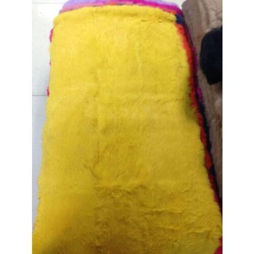 Dyed yellow plate rabbit fur 50CM*110CM piece