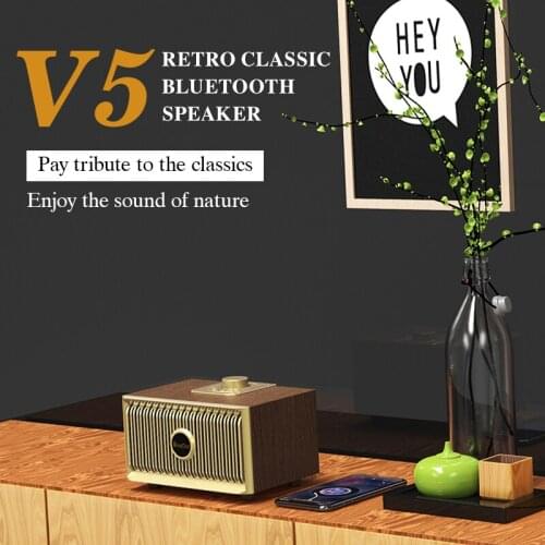 OneDer V5 10W Wooden Speaker 1500MAh Battery Retro Bluetooth Speaker with Radio Design