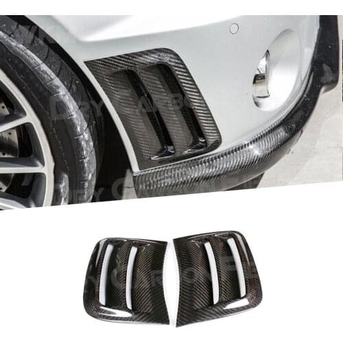 For C Class Carbon Fiber Front Bumper Side Air Vents Stickers for Benz W204 C63 AMG 08-11 FRP Fenders Vents Panels Trims Covers