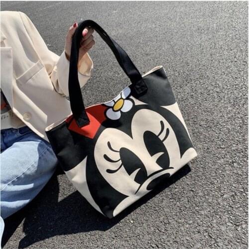 Kindergarten and Elementary School Students Portable One-shoulder Dual-use Backpack Mickey Mouse Print Large-capacity Bag